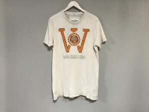 本物アバクロアンドフィッチAbercrombie&Fitchコットンロゴ刺繍半袖TシャツメンズサーフアメカジミリタリーワークベージュM