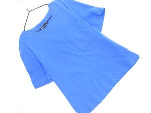 ZARA ザラ ポケット Tシャツ sizeS/青 ■◆ ☆ eec4 レディース