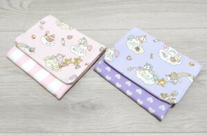 新品★ユニコーン★移動ポケット★2点セット★ハンドメイド品★ポシェット/マジックテープ付き/登園・入学準備/小学生/ハンカチ入れ/ポーチ