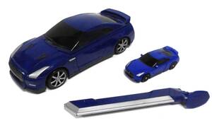 日産 R35 GT-R ピュア Ed.青 2台セット 超速変形ジャイロゼッター 絶版品 Nissan R35 GT-R PureEdition Blue 2Cars Set Gyrozetter 送料込