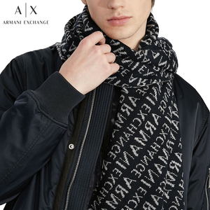 送料無料 1 ARMANI EXCHANGE アルマーニ エクスチェンジ 954650 CC310 00048 ブラック マフラー ストール