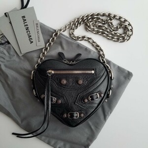 新品 BALENCIAGA バレンシアガ LE CAGOLE HEART ハート ミニ バッグ ブラック 7227811VG9Y1000 国内完売