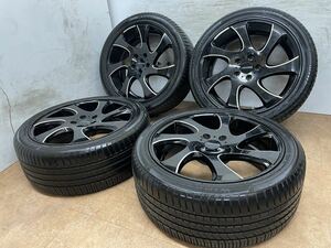 送料無料！AME シャレン 19インチ 8J +35 PCD114.3 5H 245/40R19 アルファード ヴェルファイア クラウン マークX フーガ 4本セット