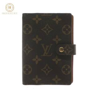 1円スタート LOUIS VUITTON ルイヴィトン アジェンダPM R20005 CA0918 モノグラム 6穴式 手帳カバー スケジュール帳 ブラウン レディース