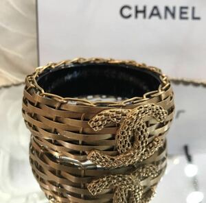 CHANEL シャネル ココマーク バングル 編み込み ゴールド 08C