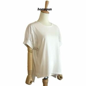 【homspun】 袖口リブ Tシャツ