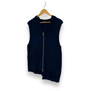 Ann demeulemeester design vest hoodie アンドゥムルメステール ベスト パーカー 本人期 ベルギー製 黒 xs オリゾンティ アシンメトリー