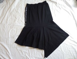 新品 ESSENTIAL DOUBLE STANDARD CLOTHING ダブスタ アシンメトリー スカート フリーサイズ ブラック 綿100％ 日本製