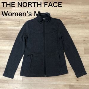 【送料無料】THE NORTH FACE裏起毛ニットジップアップジャケット ダークグレー レディースMサイズ ザノースフェイスフリースジャケット長袖