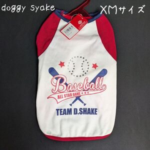 doggy shake / ドギーシェイク　XMサイズ （胴囲49）　ベースボールTシャツ （レッド） /定価2,800円　ラスト！