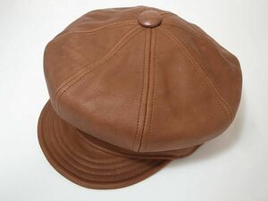 【送料無料 即決】New York HatニューヨークハットNewYorkHat Vintage Leather Spitfireビンテージ加工 革製キャスケット Brandy M USA製