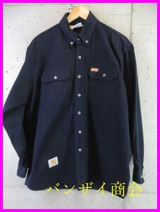 9010s3◆90sヴィンテージ◆Carhartt カーハート ボタンダウン 長袖オックスフォードシャツ L/ワークシャツ/ジャケット/アメカジ/デッキ古着