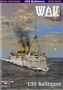 WAK　1:２00　米海軍　防護巡洋艦　Baltimore(Card Model)