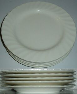 700【食器】Fashion Bone China/山加/平皿 ホワイト プレート 縁レース×５枚セット/16.4× 1.5cm