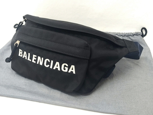 ♪売り切り 大特価 美品 BALENCIAGA バレンシアガ ボディバッグ 533009 ナイロン ブラック メンズ レディース 訳あり品 中古♪