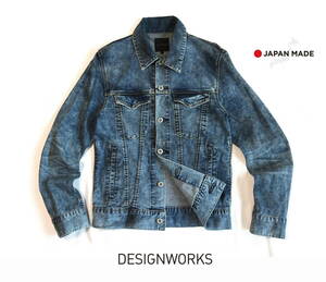 DESIGNWORKS（アバハウス）　日本製　シェード加工Gジャン size46　　デザインワークス MADE IN JAPAN　デニムジャケット