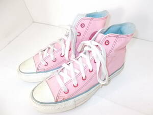 b892◆CONVERSE ALL★STAR ハイカットスニーカー◆コンバース オールスター USA4.5 JP23.5cm レディース ピンク色 キャンバス シューズ 3A