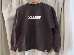 X-LARGE エクストララージ XLARGE Kids 裏毛 ペイントロゴ トレーナー スウェット チャコール 130 最新 人気商品　値下げ！