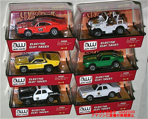 Auto World 爆発!デューク The Dukes Of Hazzard HOスロットカー6台 General Lee 1969 Dodge Charger Monaco Jeep Camaro オートワールド