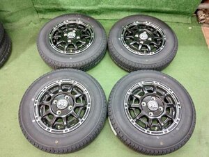 未走行H4モーターX　12X4J　4H　PCD100　OFF43 /YH　12インチ4本セット　145/80R12LT 　上尾