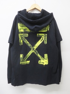 OFF-WHITE オフホワイト OMAB033F19185010 19AW ARROWS DOUBLE TEE HOODIE レイヤード パーカー