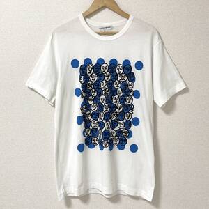 COMME des GARCONS SHIRT イラスト スマイル 顔 Tシャツ ホワイト 白 Xサイズ コムデギャルソンシャツ 半袖 カットソー Tee archive 1481