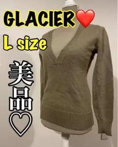 GLACIER♡ Vネックニットセーター　Lサイズ