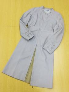 JIL SANDER ジル サンダー レザー コート サイズ 34 ベージュ系 ギャザー スタンドカラー イタリア製