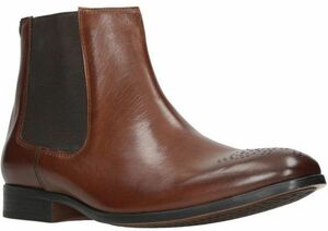 CLARKS 26.5cm チェルシー ブーツ ブラウン ブリティッシュ タン サイドゴア レザー 革 ビジネス スーツ スニーカー ローファー Z133