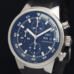 1円 稼動 良品 IWC アクアタイマー IW371933 AT/自動巻き クロノグラフ 黒文字盤 メンズ腕時計 OGH 9337020 1OKT