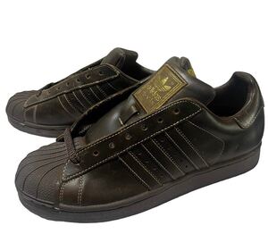 未使用品 01年 adidas ART 674658 SUPER STAR 2 MAHAGONY/GUM アディダス スーパースター FTR ダークブラウン US9 27㎝