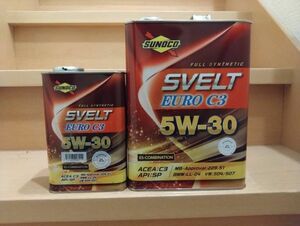 SUNOCO SVELT EURO スノコ スヴェルト スベルト ユーロ SP C3 5W-30 1L 1缶 4L 1缶 計５L エステル配合 合成油 正規品