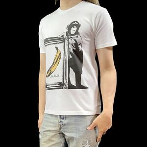 新品 ビッグ プリント チンパンジー アンディウォーホル ポップアート バナナ Tシャツ S M L XL オーバー サイズ XXL~5XL ロンT パーカー