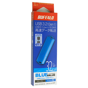 【ゆうパケット対応】BUFFALO バッファロー USB3.1(Gen1)/USB3.0対応 USBメモリー RUF3-YUF32GA-BL 32GB ブルー [管理:1000015906]