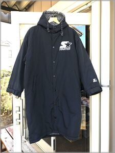 ★スターター　STARTER　90s　ベンチコート　size L　ブラック★検 ビンテージ ジャケット スポーツ