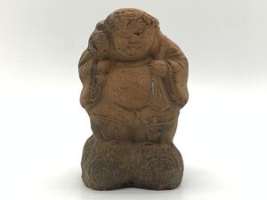 【恵比寿・大黒天】6　時代物　陶製　仏像　『大黒天』高15cm 　古美術/七福神/縁起物　　N1122C