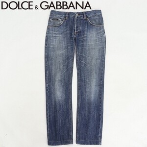 国内正規品◆DOLCE&GABBANA ドルチェ&ガッバーナ USED加工 デニム パンツ ジーンズ インディゴブルー 46