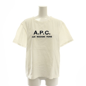 アーペーセー A.P.C. 刺繍ロゴTシャツ カットソー 半袖 プルオーバー コットン M 白 ホワイト 黒 ブラック /YQ ■OS ■SH