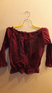 ★COMME CA ISM★ Ladies Tops Size M コムサイズムレディーストップス サイズM　USED IN JAPAN　ワイン