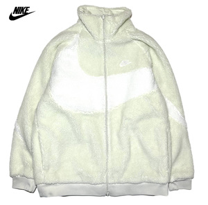 【新品】ナイキ ビッグ スウッシュ リバーシブル ボア フリース ジャケット【020：生成】XXL 2XL NIKE NSW ナイロン アウター 冬