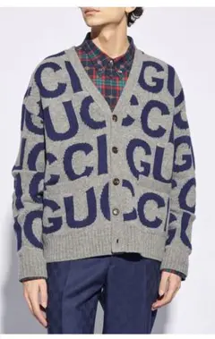 GUCCI ロゴカーディガン グレー