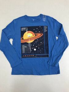 ■ＧＡＰ■新品■140■ギャップ■青■Ｔシャツ■ロンT■かっこいいデザイン■土星■サターン■21■2-1