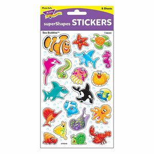 TREND トレンド Stickers Large Sea Buddies ごほうびシール 海の生き物 ラージサイズ ごほうび １６０枚パック [T46333]