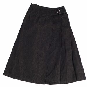 美品 トリコ コムデギャルソン tricot COMME des GARCONS スカート ラップ プリーツ デニム ボトムス レディース S 黒 cg09me-rm04f05919