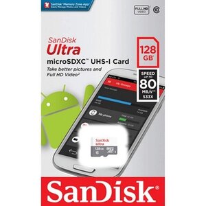 【新品・未開封】SanDisk microSDXC ULTRA 128GB 80MBs SDSQUNS-128G クラスClass10 サンディスク