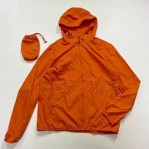 57 UNIQLO ユニクロ ポケッタブルパーカ サイズL メンズ ジップアップ フード付 ジャケット オレンジ 40525D