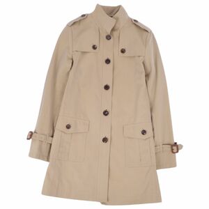 美品 バーバリー ロンドン BURBERRY LONDON コート スタンドカラー コットン100％ アウター レディース 38 ベージュ cf05mm-rm11e27514