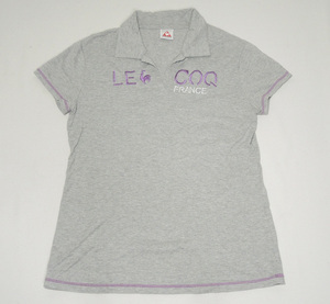 le coq sportif（ルコック）／オープンネック 半袖ポロシャツ QB-715501/sizeO ／管KNMQ