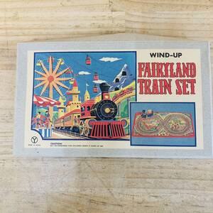 1M41515 美品 WIND UP FAIRYLAND TRAIN SET ブリキ ゼンマイ式 おもちゃ 電車 当時物