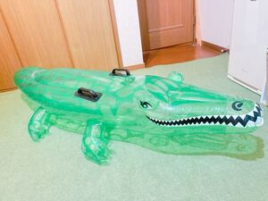 ★珍品 親子ワニフロート 空気ビニール風船 空ビ inflatable gator ride on pool toys 浮き輪 